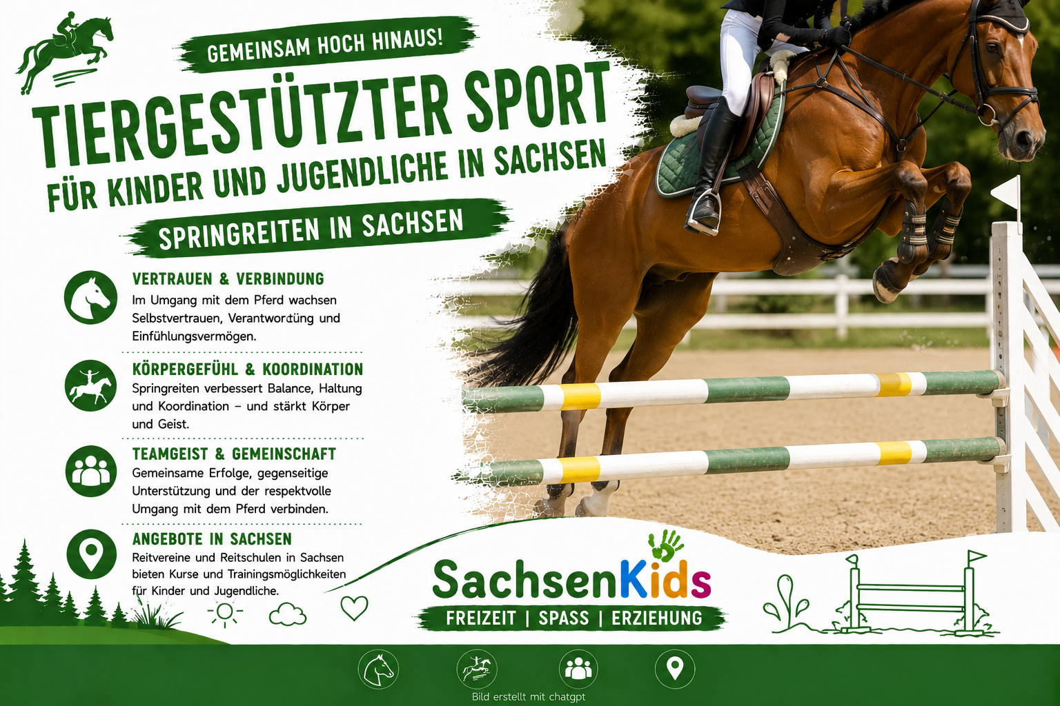 Springreiten als Sport für Kinder und Jugendliche in Sachsen