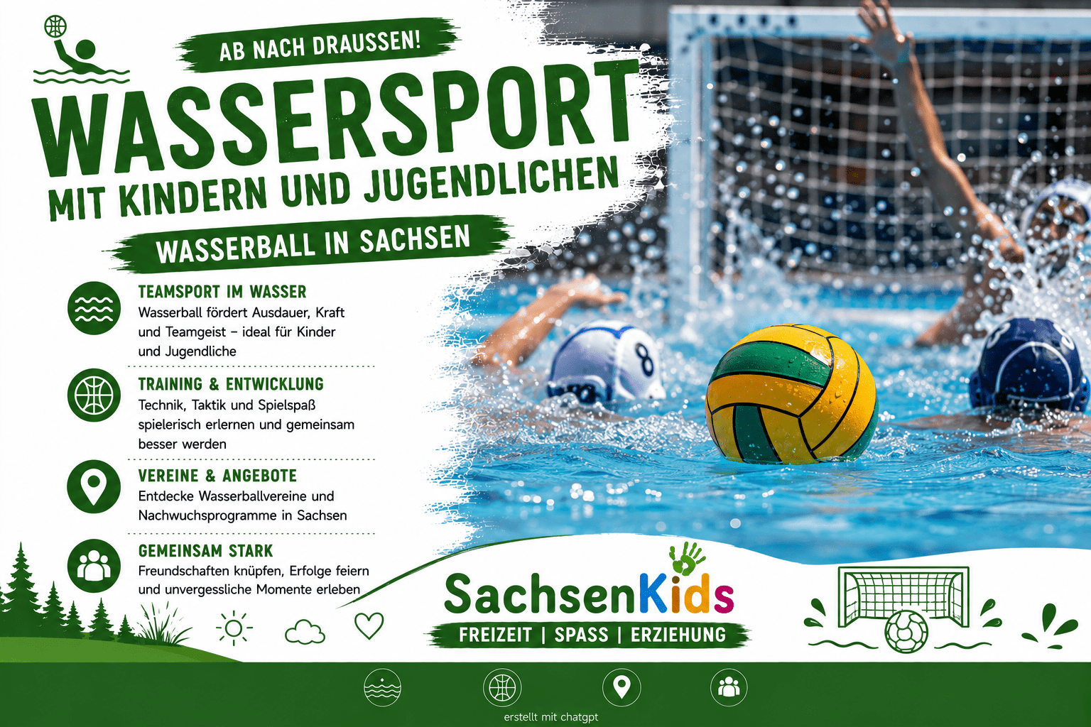 Handball im Wasser - Wasserball für Kinder und Jugendliche in Sachsen