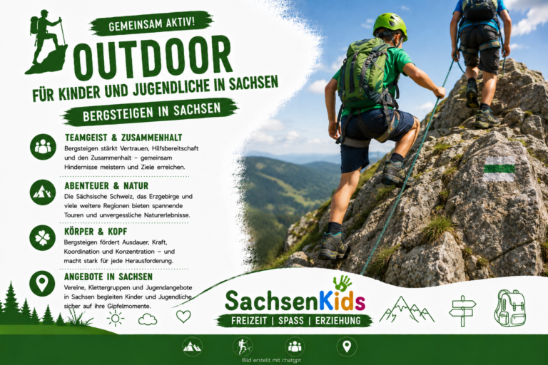 Bergsteigen – Gipfel im Blick: Outdoor-Abenteuer für mutige Kinder in Sachsen