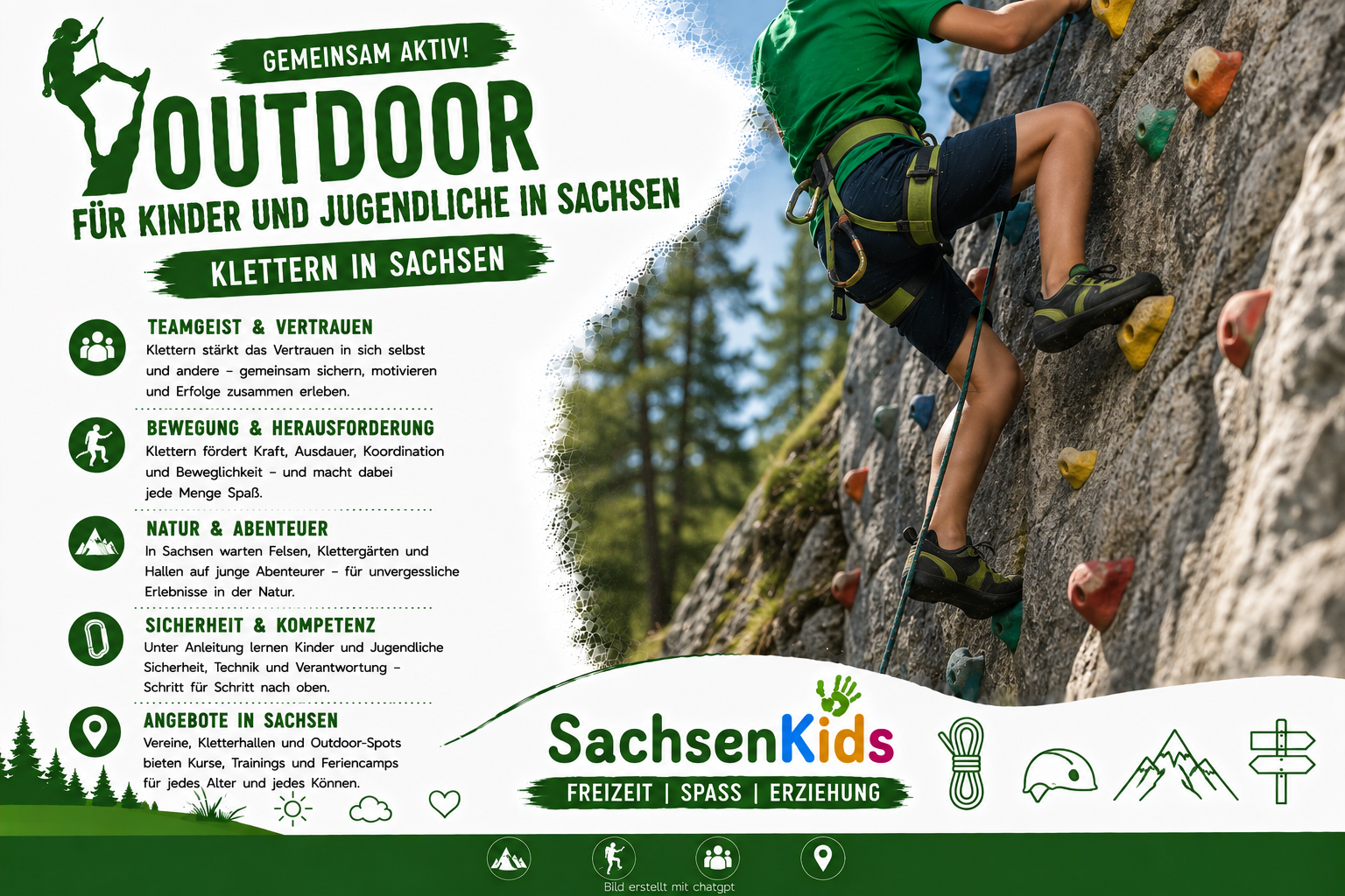 Klettern Sport für Kinder und Jugendliche in Sachsen