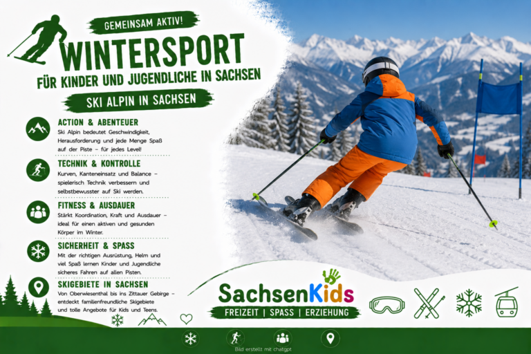 Ski Alpin – die Piste hinunter: Wintersport für Kinder am Fichtelberg in Sachsen